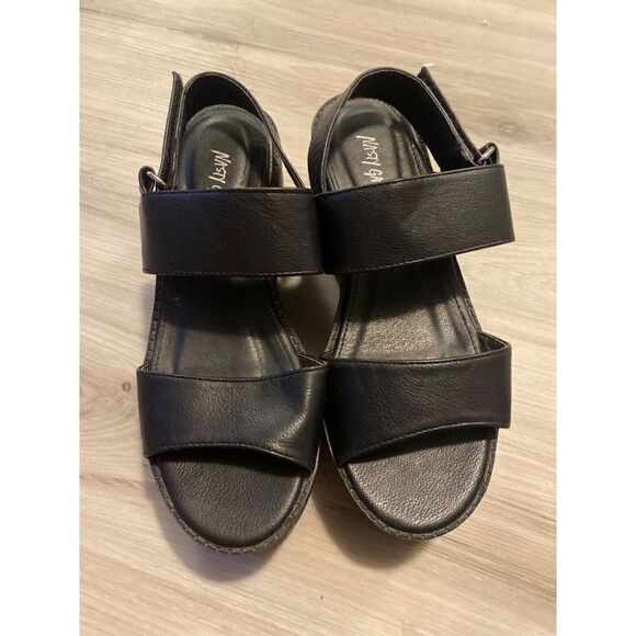 Nasty Gal, women’s black faux leather chunky strappy platform open toed shoes 37 - Picture 1 of 7